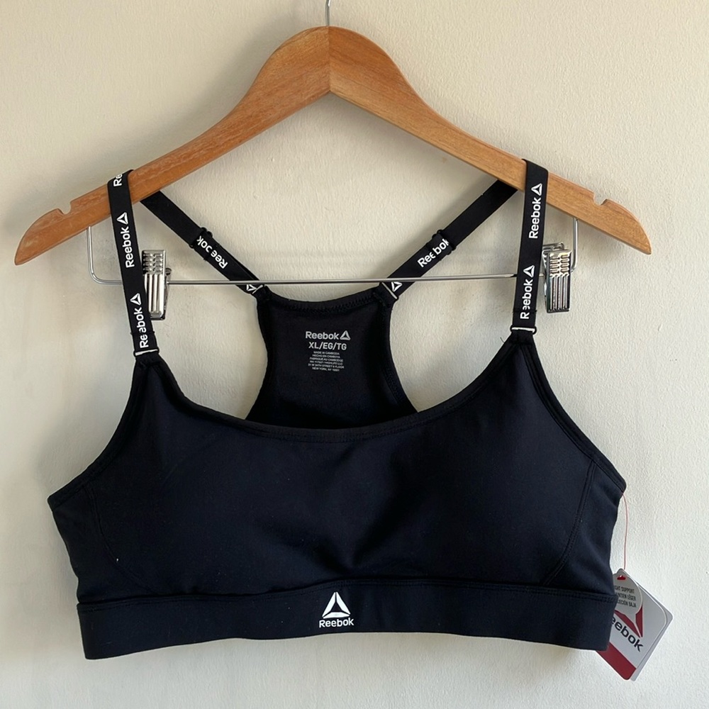 🔥10 for $100🔥 NWT Reebok black sports bra light support size XL